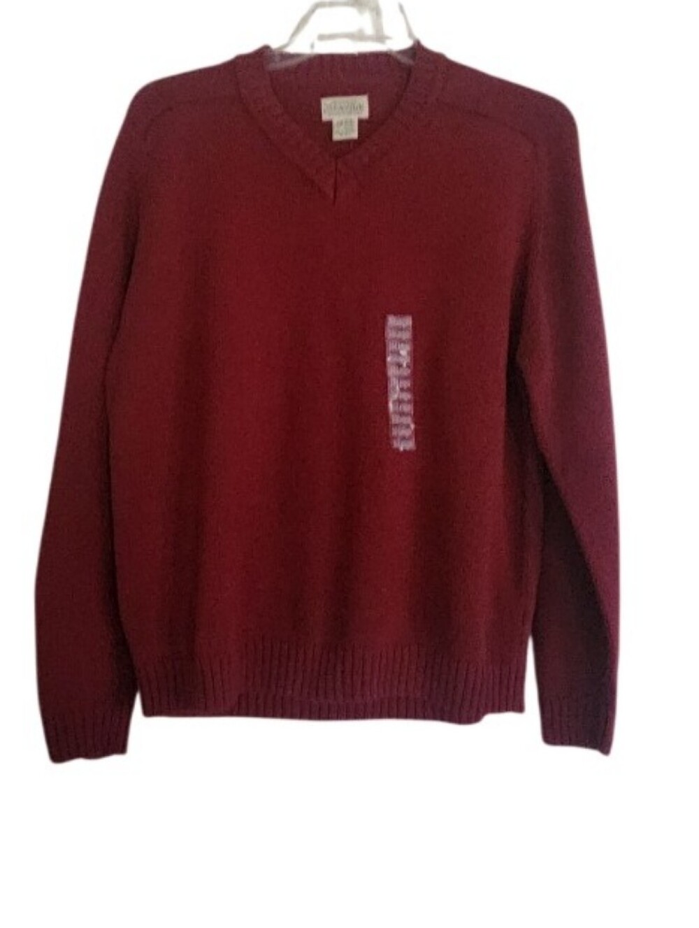 Deep Wine V-Neck Knit Sweater Sz XL Nwt